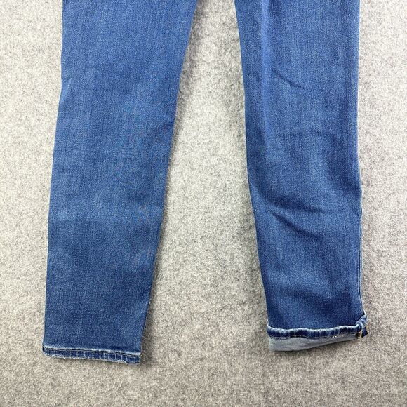 Vervet Blue Distressed Jeans Womens 27 Button Fly Slim Ankle Medium Wash Stretch - Picture 6 of 13